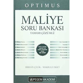 Optimus Maliye Soru Bankası Tamamı Çözümlü Ciltli Birhan Çelik