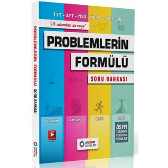 Ordinat Yayınları Tyt Ayt Kpss Msü Ales Problemlerin Formülü Soru Bankası Komisyon