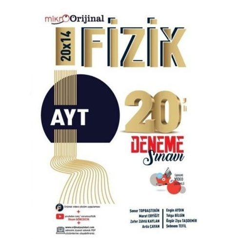 Orijinal Mikro Yayınları Ayt Fizik 20 Li Deneme Sınavı Soner Topbaştekin