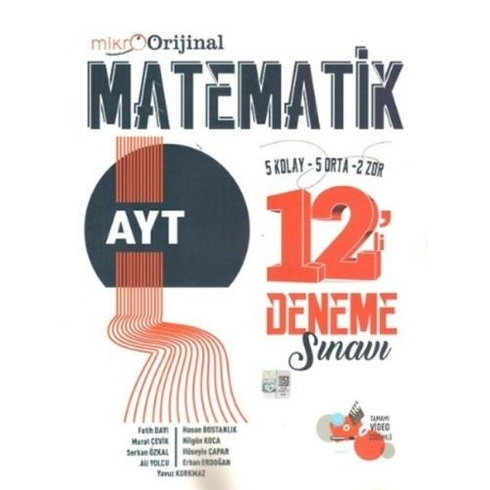 Orijinal Mikro Yayınları Ayt Matematik 12 Li Deneme Sınavı Fatih Dayı