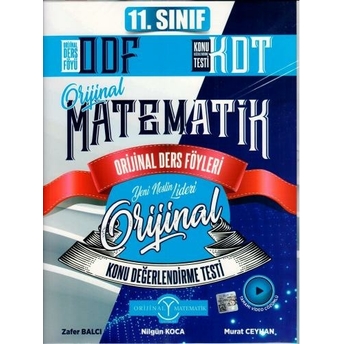 Orijinal Yayınları 11. Sınıf Matematik Odf Kdt Seti Zafer Balcı