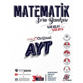 Orijinal Yayınları Ayt Matematik Mikro Orijinal Soru Bankası Barış Altay