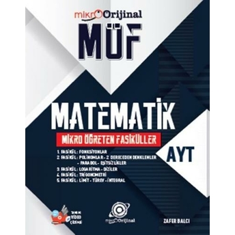 Orijinal Yayınları Mikro Ayt Matematik Möf Mikro Öğreten Fasiküller Zafer Balcı