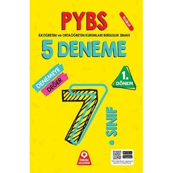 Örnek Akademi 7. Sınıf Pybs Parasız Yatılılık Ve Bursluluk Sınavı 1. Dönem Denemeye Değer 5 Deneme Komisyon