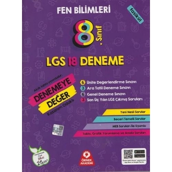 Örnek Akademi 8. Sınıf Lgs Fen Bilimleri Denemeye Değer 18 Deneme Komisyon