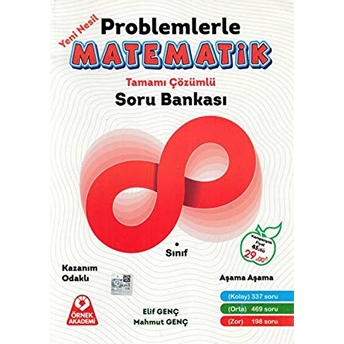 Örnek Akademi 8. Sınıf Problemlerle Matematik Tamamı Çözümlü Soru Bankası (Yeni) Elif Genç - Mahmut Genç