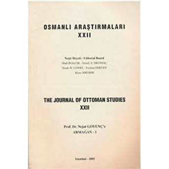 Osmanlı Araştırmaları - The Journal Of Ottoman Studies Sayı: 22 Kolektif