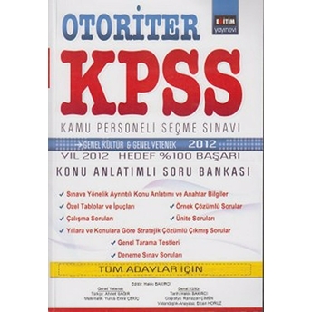 Otoriter Kpss Kamu Personeli Seçme Sınavı Konu Anlatımlı Soru Bankası Hakkı Bakırcı