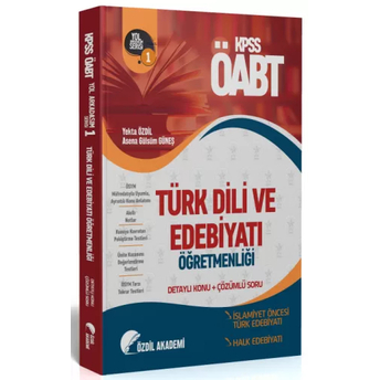 Özdil Akademi Yayınları Öabt Türk Dili Ve Edebiyatı 1. Kitap Halk Edebiyatı Konu Anlatımlı Soru Bankası Yekta Özdil