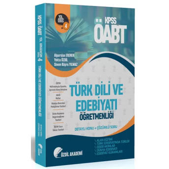 Özdil Akademi Yayınları Öabt Türk Dili Ve Edebiyatı 4. Kitap Alan Eğitimi Konu Anlatımlı Soru Bankası Yekta Özdil