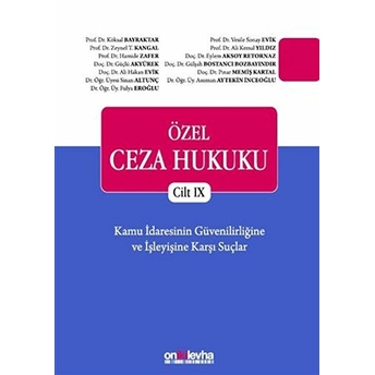 Özel Ceza Hukuku Cilt 9