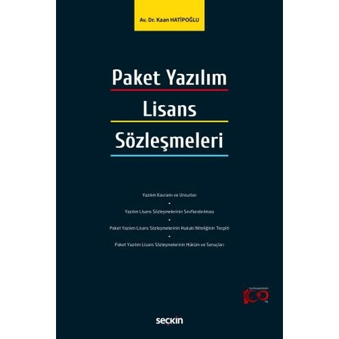 Paket Yazılım Lisans Sözleşmeleri Kaan Hatipoğlu