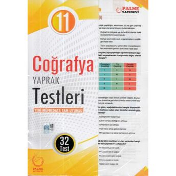 Palme 11.Sınıf Coğrafya Yaprak Test (Yeni) Kolektif