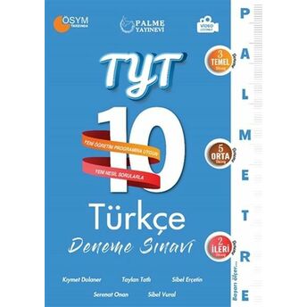 Palme 2021 Tyt 10 Türkçe Deneme Sınavı Kıymet Dolaner, Taylan Tatlı, Sibel Erçetin, Serenat Onan, ...