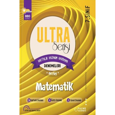 Palme Yayınları 7. Sınıf Matematik Ultra Serisi Denemeleri 44 Föy Cevat Karagülmez