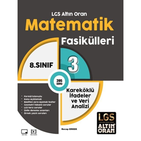 Palme Yayınları 8. Sınıf Lgs Altın Oran Matematik Fasikülleri 3 Kareköklü Ifadeler Ve Veri Analizi Recep Erkek