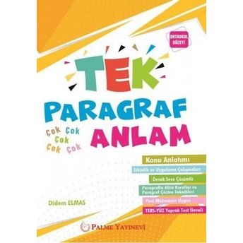 Palme Yayınları 8. Sınıf Tek Paragraf Çok Anlam Konu Anlatımı Didem Elmas