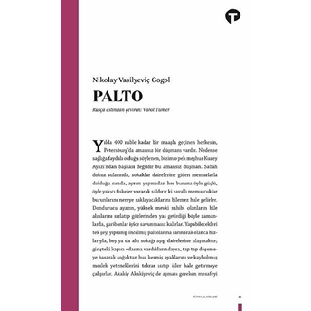 Palto Nikolay Vasilyeviç Gogol