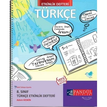 Pandül Yayınları 8. Sınıf Türkçe Etkinlik Defteri Adem Keskin