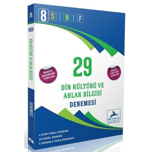 Paraf Yayınları Lgs 8.Sınıf Din Kültürü Ve Ahlak Bilgisi 29 Denemesi