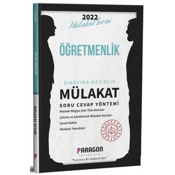 Paragon Yayıncılık 2022 Öğretmenlik Çıkmış Sorularla Mülakat Kitabı Soru Cevap Komisyon