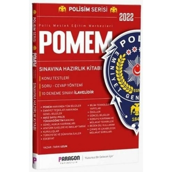 Paragon Yayıncılık 2022 Pomem Sınavına Hazırlık Kitabı-Konu Testleri-10 Deneme Sınavı Tarık Uzun