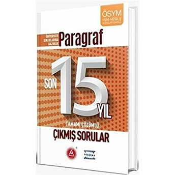 Paragraf Son 15 Yıl Tamamı Çözümlü Çıkmış Sorular Kolektif