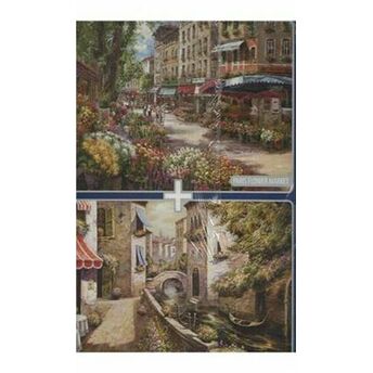 Paris Flower Market Ponte Di Venezia / 2X1000 Parça Puzzle (40132) Kolektıf