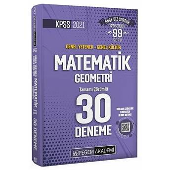 Pegem 2021 Kpss Matematik - Geometri 30 Deneme (Iadesiz)