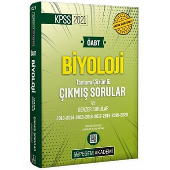 Pegem 2021 Kpss Öabt Biyoloji Tamamı Çözümlü Çıkmış Sorular Ve Benzer Sorular (Iadesiz)