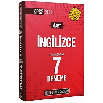 Pegem 2021 Kpss Öabt Ingilizce Tamamı Çözümlü 7 Deneme (Iadesiz)