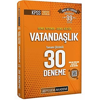 Pegem 2021 Kpss Vatandaşlık 30 Deneme (Iadesiz)