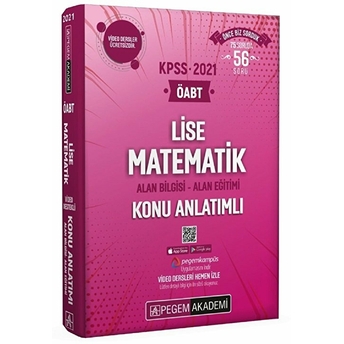 Pegem 2021 Öabt Lise Matematik Konu Anlatımlı Modüler Set Video Destekli 4 Kitap (Iadesiz)