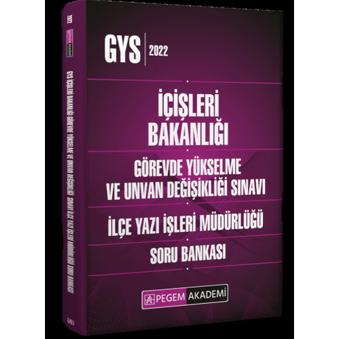 Pegem 2022 Içişleri Bakanlığı Görevde Yükselme Ve Unvan Değişikliği Ilçe Yazı Işleri Müdürlüğü Soru Bankası (Iadesiz)