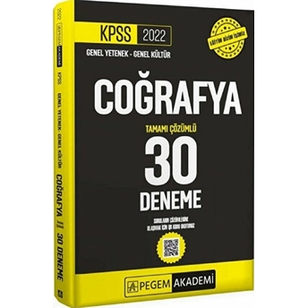 Pegem 2022 Kpss Genel Yetenek - Genel Kültür Coğrafya 30 Deneme (Iadesiz)