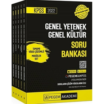 Pegem 2022 Kpss Genel Yetenek Genel Kültür Tamamı Video Çözümlü Soru Bankası Modüler Set - 5 Kitap (Iadesiz)