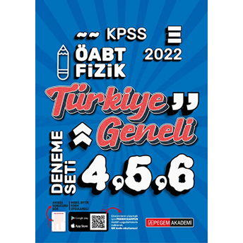 Pegem 2022 Kpss Öabt Fizik 4-5-6 (3'Lü Deneme) (Iadesiz)