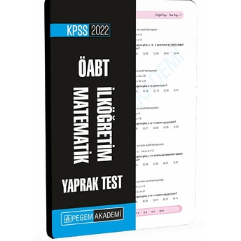 Pegem 2022 Kpss Öabt Ilköğretim Matematik Yaprak Test (Iadesiz)