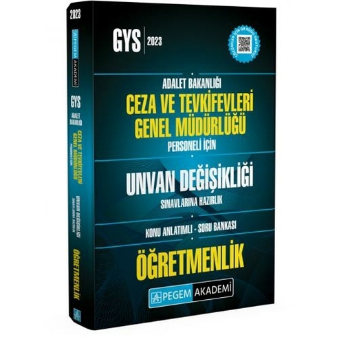 Pegem 2023 Adalet Bakanlığı Ceza Ve Tevkifevleri Genel Müdürlüğü Unvan Değişikliği Sın.haz. Öğretmenlik Ko