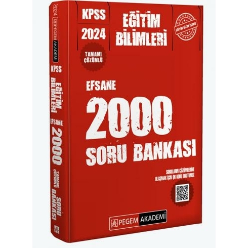 Pegem 2024 Kpss Eğitim Bilimleri Çözümlü Efsane 2000 Soru Bankası