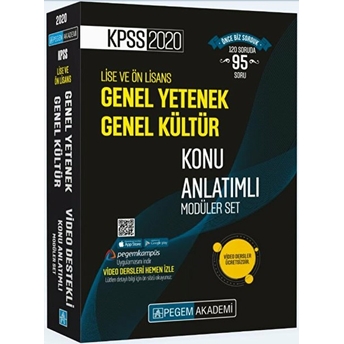 Pegem Akademi 2020 Kpss Lise Ve Önlisans Genel Yetenek Genel Kültür Konu Anlatımlı Modüler Set