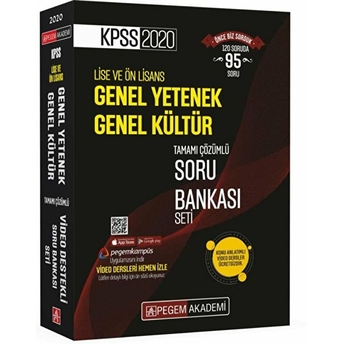 Pegem Akademi 2020 Kpss Lise Ve Önlisans Genel Yetenek Genel Kültür Tamamı Çözümlü Soru Bankası Seti