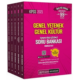 Pegem Akademi Kpss 2021 Genel Yetenek Genel Kültür Tamamı Video Çözümlü Soru Bankası Modüler Seti (5 Kitap Takım)