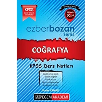 Pegem Akademi Kpss Coğrafya Öğrencinin Ders Defteri 2015