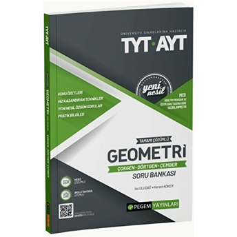 Pegem Akademi   Tyt-Ayt Tamamı Çözümlü Geometri (Çokgen-Dörtgen-Çember) Soru Bankas