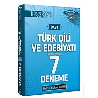 Pegem Akademi Yayıncılık 2020 Kpss Öabt Türk Dili Ve Edebiyatı Tamamı Çözümlü 7 Deneme