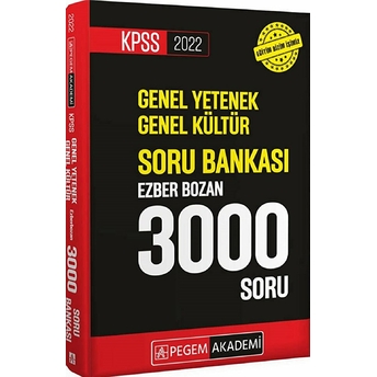 Pegem Akademi Yayıncılık 2022 Kpss Genel Yetenek Genel Kültür Ezberbozan 3000 Soru Bankası