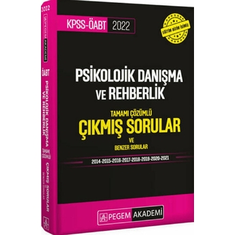 Pegem Akademi Yayıncılık 2022 Kpss Öabt Pdr Tamamı Çözümlü Çıkmış Sorular Ve Benzer Sorular