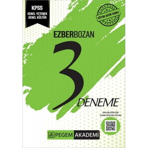 Pegem Ezberbozan Kpss Genel Yetenek Genel Kültür Tamamı Çözümlü 3 Deneme