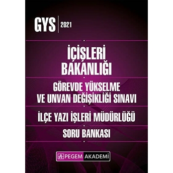 Pegem Içişleri Bakanlığı Görevde Yükselme Ve Unvan Değişikliği Ilçe Yazı Işleri Müdürlüğü Soru Bankası (Iadesiz)